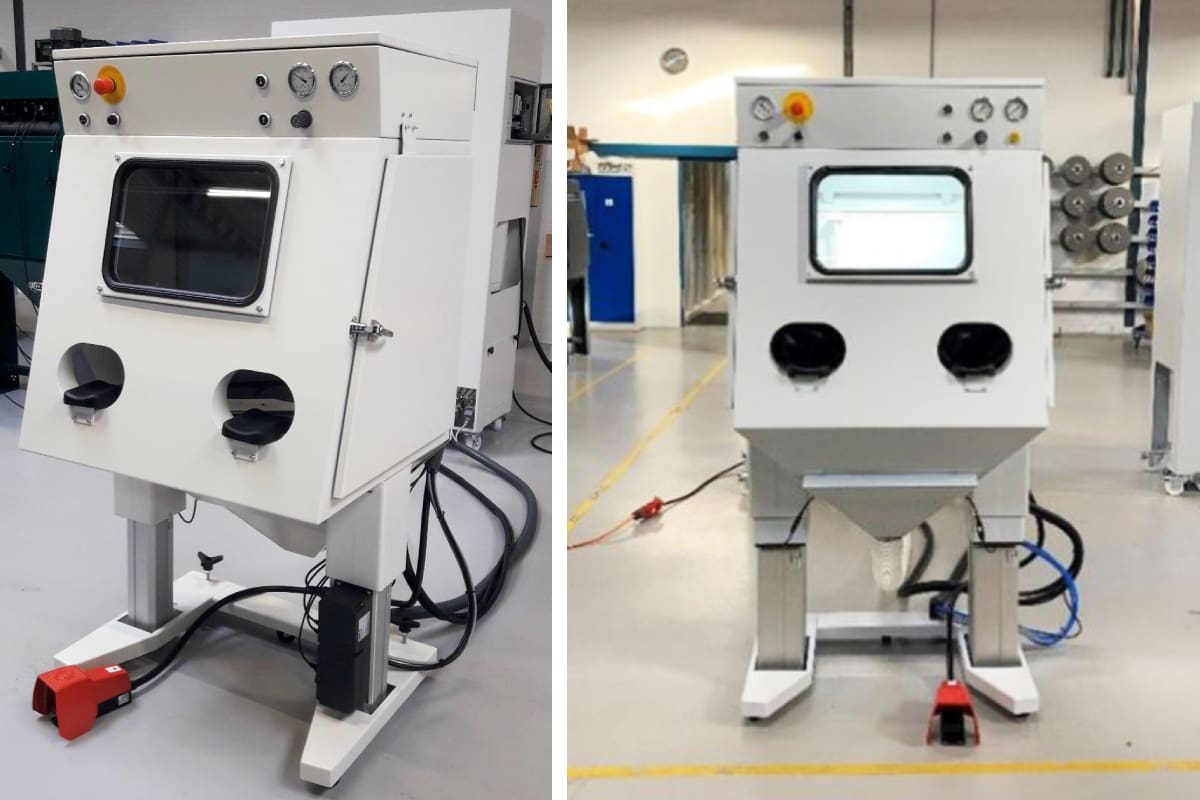 NF Sandblasting Cabinets are designed for effortlessly finishing small components